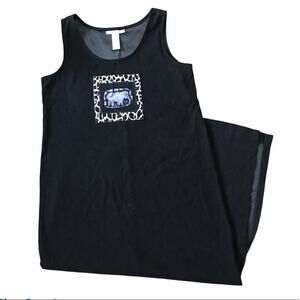 Vintage Sweet Jessie  Maxi Long Sheath Black Dress Sleeveless Size 6